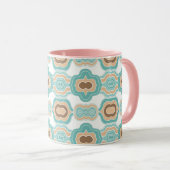 Mug Médaillon bleu/tan/marron coloré (Devant droit)