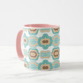 Mug Médaillon bleu/tan/marron coloré (Devant gauche)