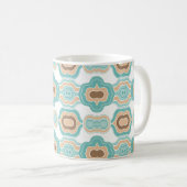 Mug Médaillon bleu/tan/marron coloré (Devant droit)