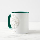 Mug Médaillon céleste | Boho Zodiac Sun Face Mandala (Devant gauche)