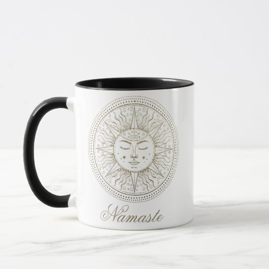 Mug Médaillon céleste | Méditer le boho Sun Mandala (Gauche)