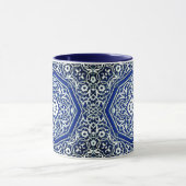 Mug Médaillon en Motif de tuiles persanes - Bleu et bl (Centre)