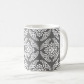 Mug Médaillon japonais Motif, gris / gris et blanc (Devant droit)