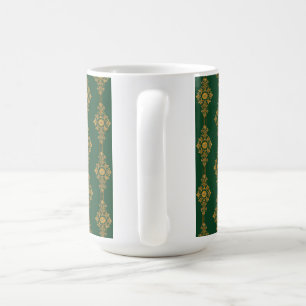 Mug Médaillon vert forêt doré festif 