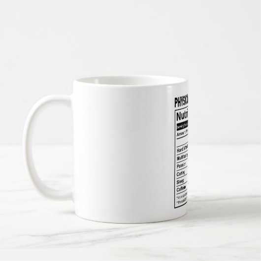 Mug Médecin adjoint Faits nutritionnels (Gauche)