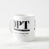 Mug Médecin DPT moderne personnalisé de thérapie physi (Devant gauche)