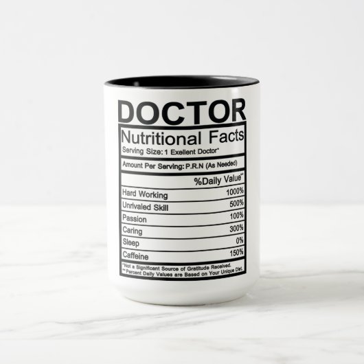 Mug Médecin - Faits nutritionnels (Centre)