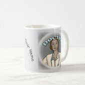 Mug Médecin femme noire rétro (Devant droit)