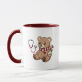 Mug Médecin Ourson en peluche Stéthoscope (Gauche)