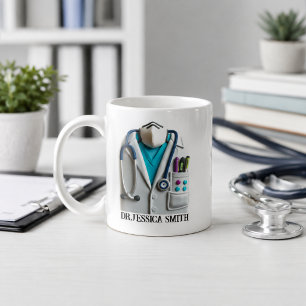 Mug Médecin personnalisé Nom personnalisé pour la jo