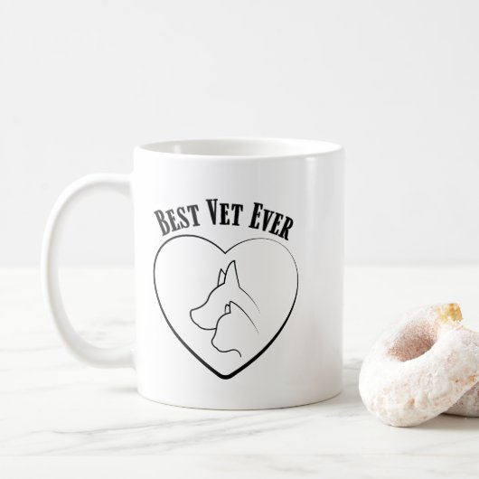 Mug Médecin vétérinaire compatissant Design de soins a (Avec donut)