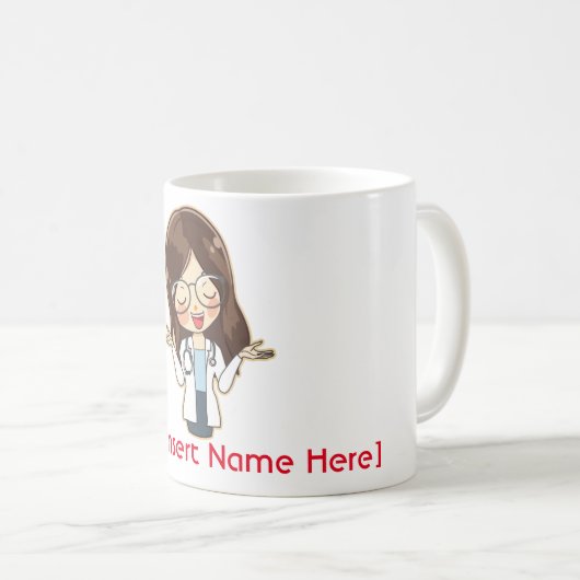 Mug Médecine féminine customisée, je suis médecin (Devant droit)
