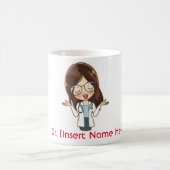 Mug Médecine féminine customisée, je suis médecin (Centre)