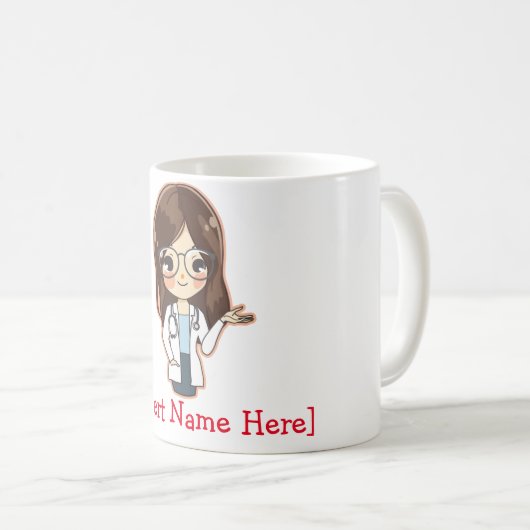 Mug Médecine féminine customisée, je suis médecin (Devant droit)