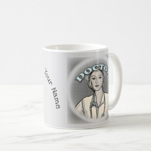 Mug Médecine féminine rétro (Devant droit)