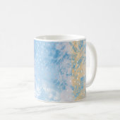Mug Média mixte Abstrait bleu turquoise jaune (Devant droit)
