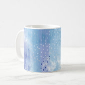 Mug Média mixte Abstrait bleu turquoise jaune (Devant gauche)