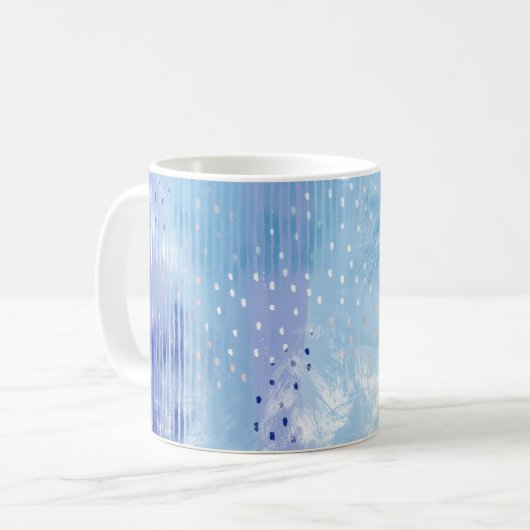 Mug Média mixte Abstrait bleu turquoise jaune (Devant gauche)