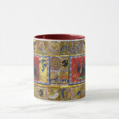 Mug MEDIEVAL BESTIARY,BLACK HEDGEHOG KING and ANIMALS  (Centre)