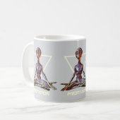 Mug Méditation. Alien en pose tranquille (Devant gauche)
