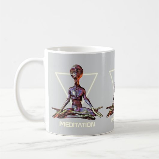 Mug Méditation. Alien en pose tranquille (Gauche)