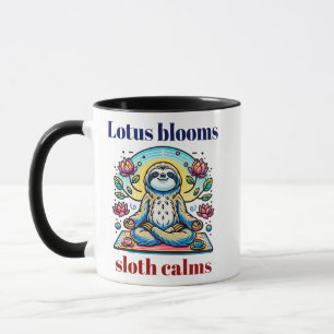 Mug Méditation de fentes paisibles avec fleurs de Lotu
