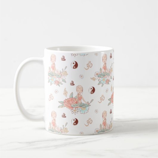 Mug Méditation de Yoga Zen Cute Lotus Namaste (Gauche)