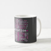 Mug Méditation Mot Cloud Rose Couleurs Noir Arrière - (Devant droit)