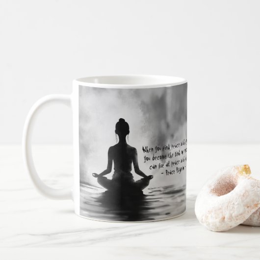 Mug Méditation Yoga Instructeur Lotus Pose Peinture à  (Avec donut)