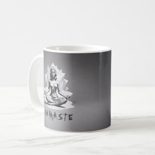 Mug Méditation Yoga Instructeur Reiki Master Low Poly (Devant gauche)