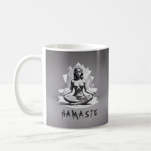 Mug Méditation Yoga Instructeur Reiki Master Low Poly (Gauche)