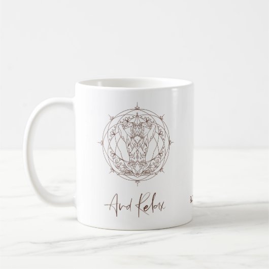 Mug Méditation Zen Mandala Et Relax Citation Nom (Gauche)