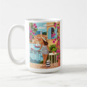 Mug Mediterranean Balcony Illustration Coffee (Gauche)
