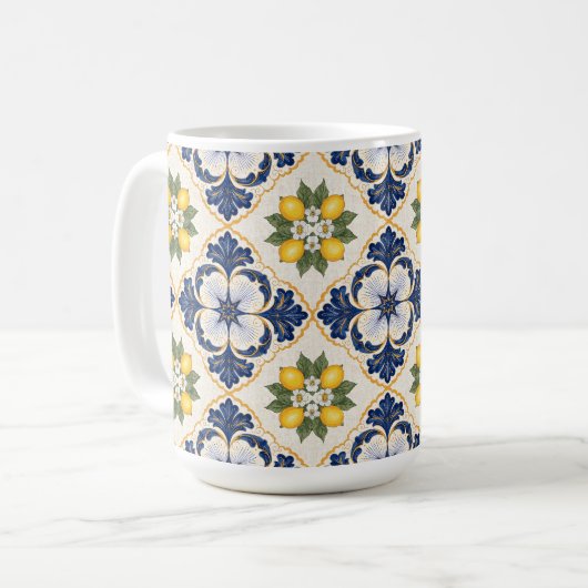 Mug Mediterranean Lemon Tile Italian Talavera (Devant gauche)