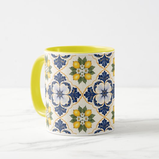 Mug Mediterranean Lemon Tile Italian Talavera (Devant gauche)
