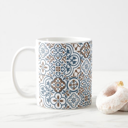 Mug Mediterranean Moroccan Tile pattern (Avec donut)