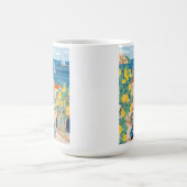 Mug Mediterranean Woman Scooter Illustration Coffee (Centre)