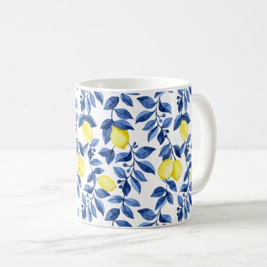 Mug Mediterrenean Citrus Lemon pattern (Devant droit)