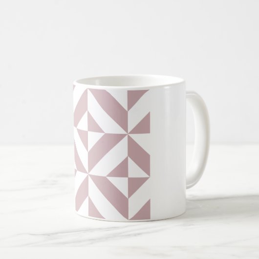 Mug Medium Mauve Geometric Deco Cube Pattern (Devant droit)
