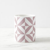 Mug Medium Mauve Geometric Deco Cube Pattern (Centre)