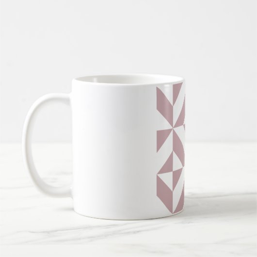 Mug Medium Mauve Geometric Deco Cube Pattern (Gauche)