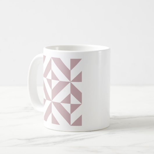 Mug Medium Mauve Geometric Deco Cube Pattern (Devant gauche)
