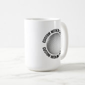 Mug Medium Personalized Text Golf Ball 15 oz. Custom (Devant droit)