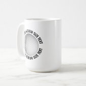 Mug Medium Personalized Text Golf Ball 15 oz. Custom (Devant gauche)