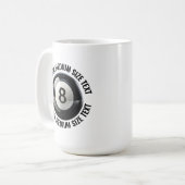 Mug Medium Personalized Text Pool 8 Ball 15 oz. Custom (Devant gauche)