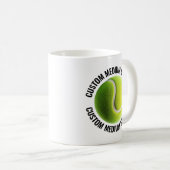 Mug Medium Personalized Text Tennis Ball  11oz. Custom (Devant droit)