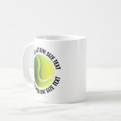 Mug Medium Personalized Text Tennis Ball  11oz. Custom (Devant gauche)