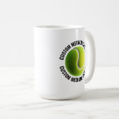 Mug Medium Personalized Text Tennis Ball 15 oz. Custom (Devant droit)
