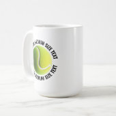 Mug Medium Personalized Text Tennis Ball 15 oz. Custom (Devant gauche)
