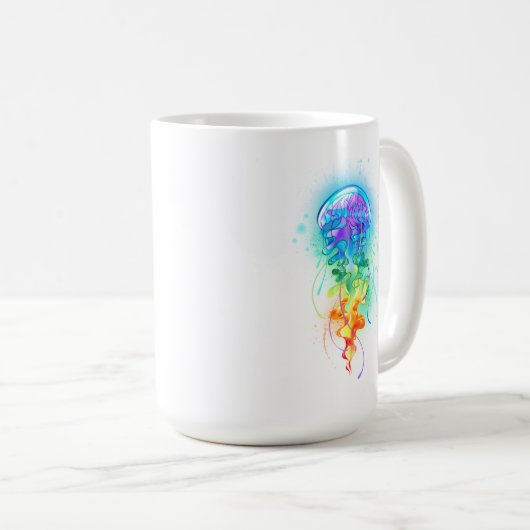 Mug Méduse arc-en-ciel (Devant droit)